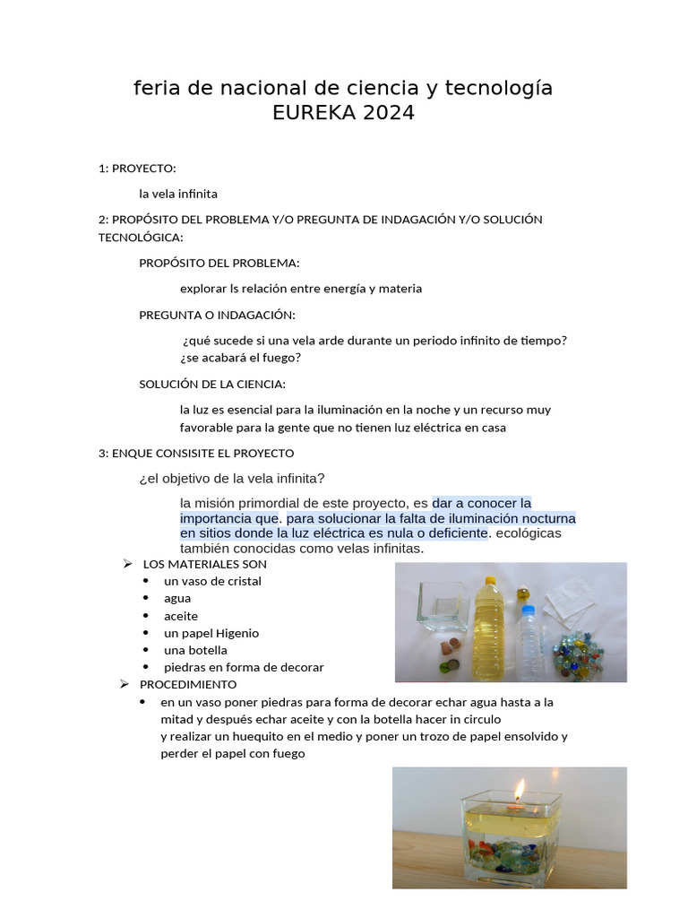 Feria de Nacional de Ciencia y Tecnología EUREKA 2024 | PDF