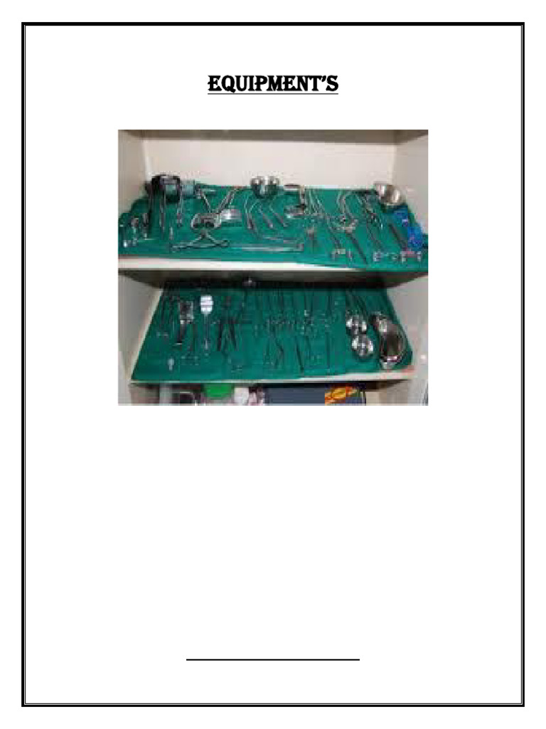 Equipment and Supplies | PDF
