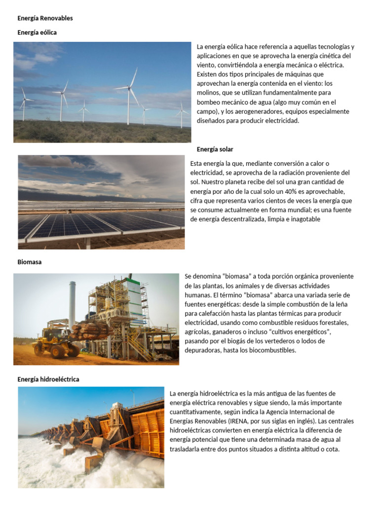 Fuentes de Energía: Renovables y No Renovables | PDF | Energía ...