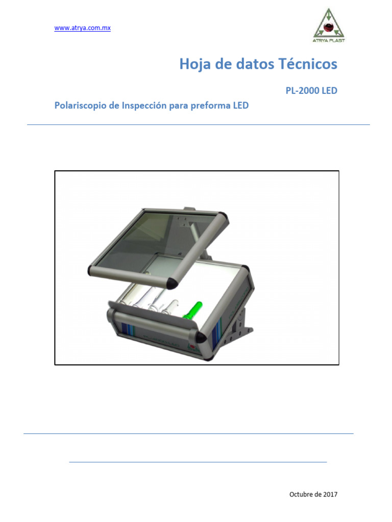 Polariscopio LED PL-2000 para Preformas | PDF | Diodo emisor de luz ...