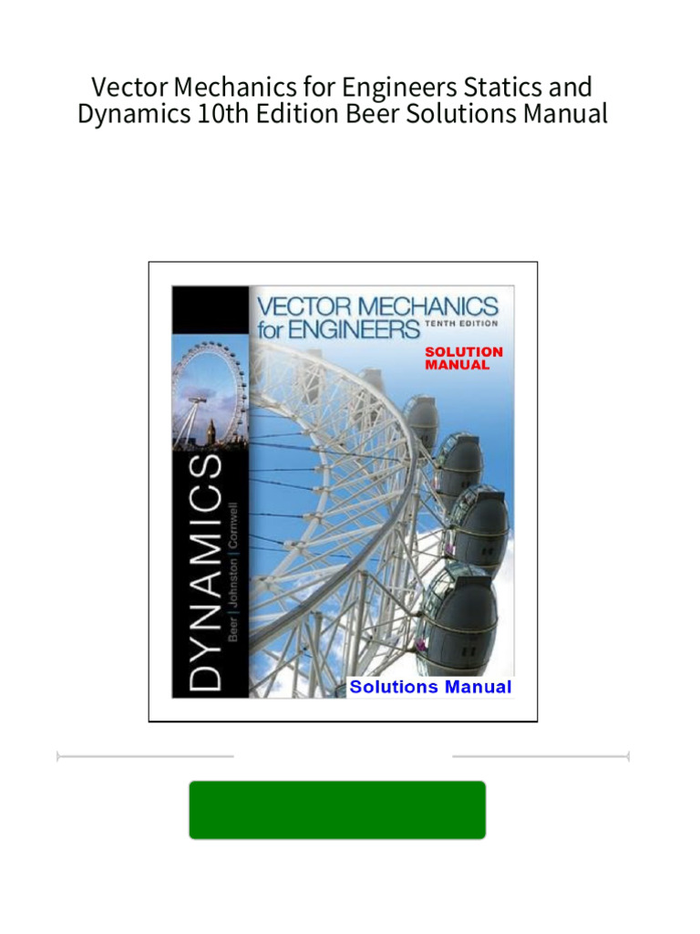 PDF Vector Mechanics For Engineers Statics and Dynamics 10th Edition ...