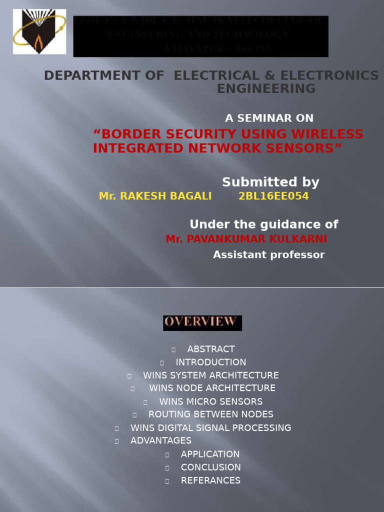 Border Security with Wireless Sensors | PDF | Computer Network ...