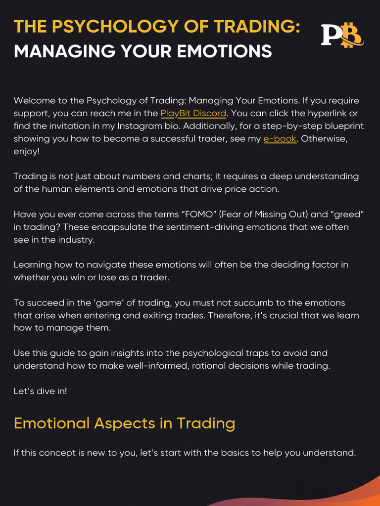 The Psychology of Trading Managing Your Emotions (PB) | PDF
