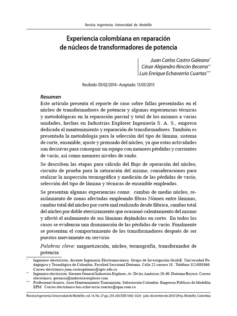 Inspeccion de nucleos pdf