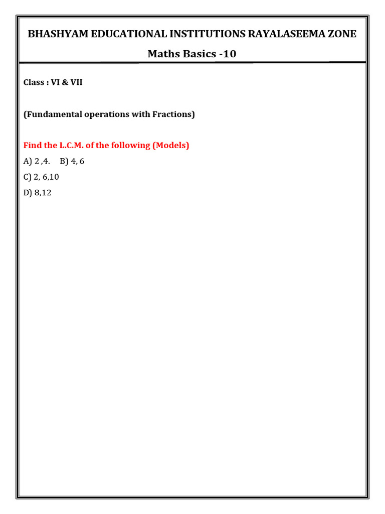 Maths Basic Method