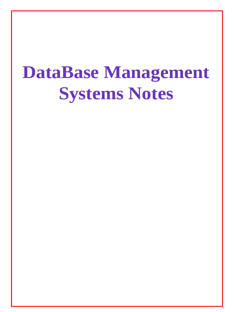 Dbms Notes | PDF