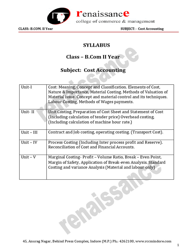 Cost accounting pdf