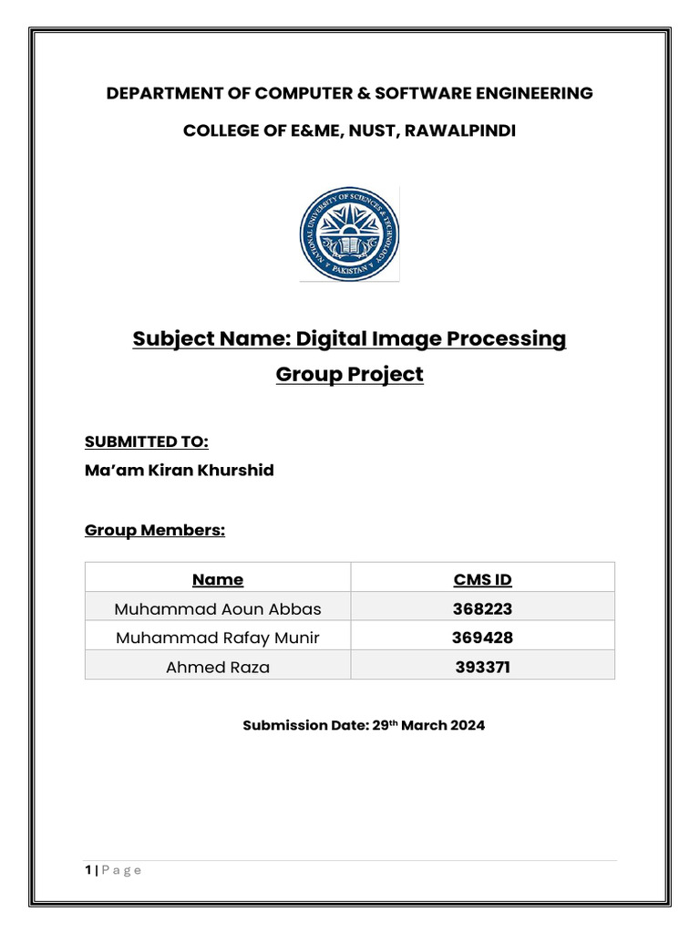 Ahmed DSP Project Report | PDF