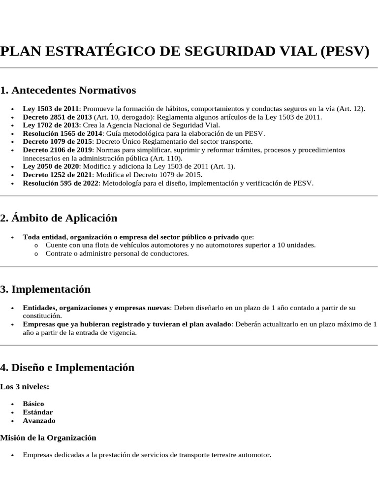 Plan Estratégico de Seguridad Vial | PDF
