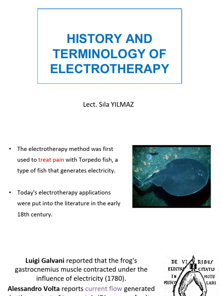 Lesson History and Terminology of Electrotherapy | PDF