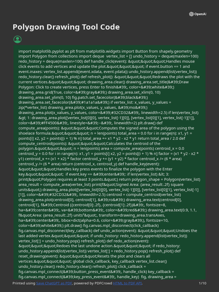 Polygon Drawing Tool Code | PDF