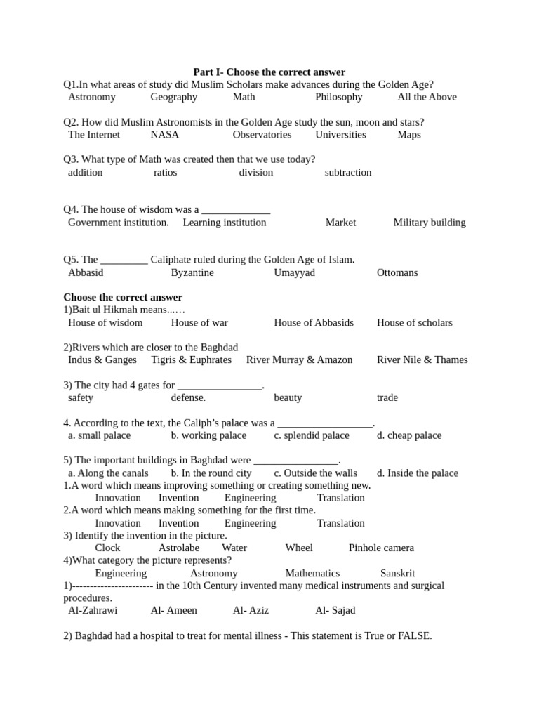 MSC Final Term Exam Model Paper | PDF | Baghdad | Social Science