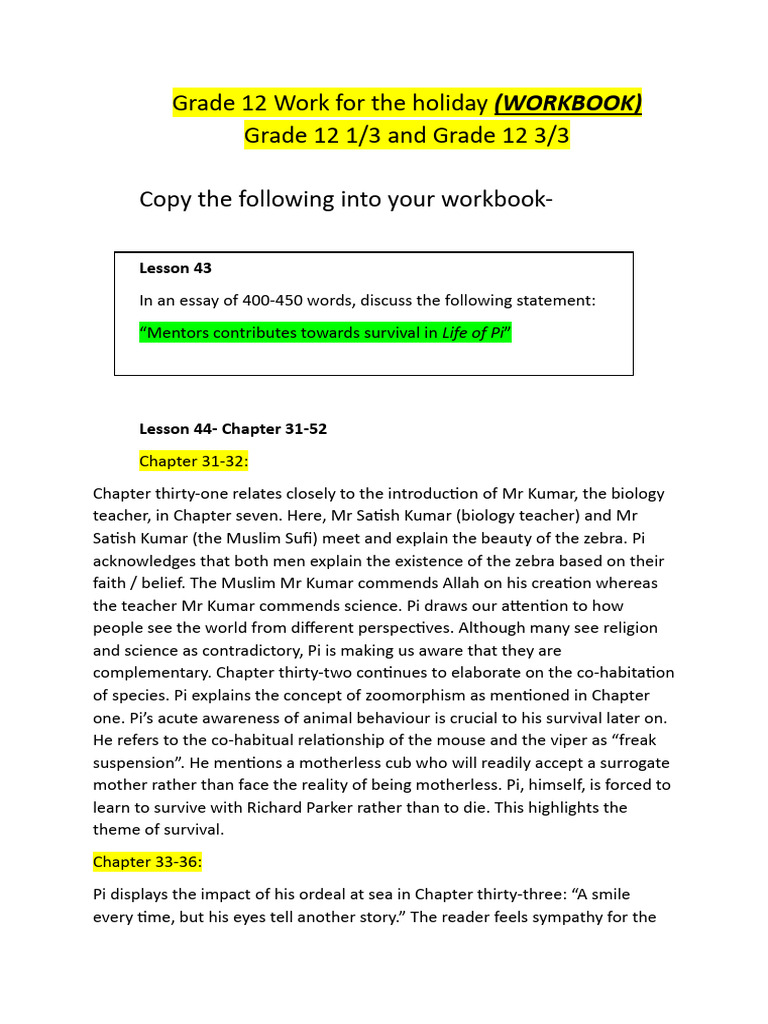 Gr12 Lesson 43-45 (Do During Holiday) | PDF