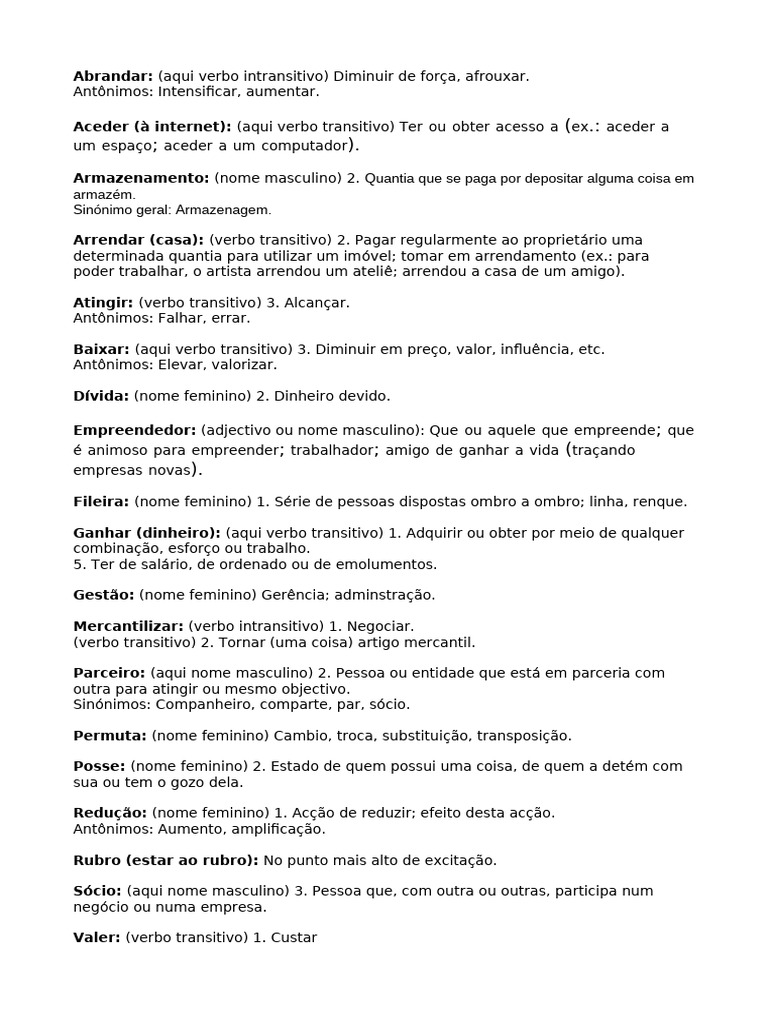 Coimbra C1 Módulo 2 Glossario Steven | PDF