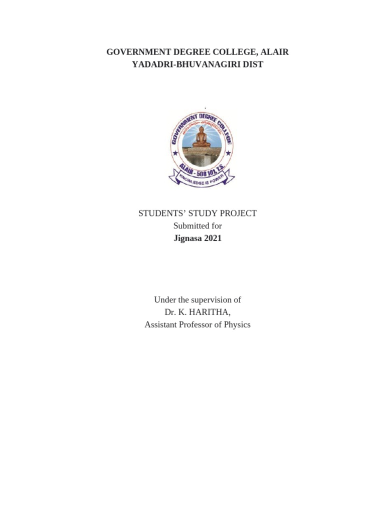 Study Project | PDF | Refractive Index | Science & Mathematics