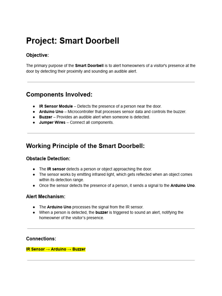 Grade 10 Notes - Smart Doorbell | PDF