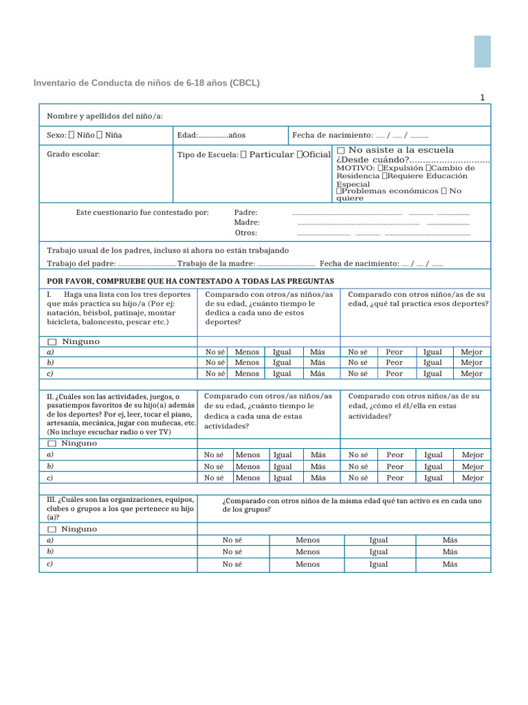 CBCL 6 18pdf | PDF