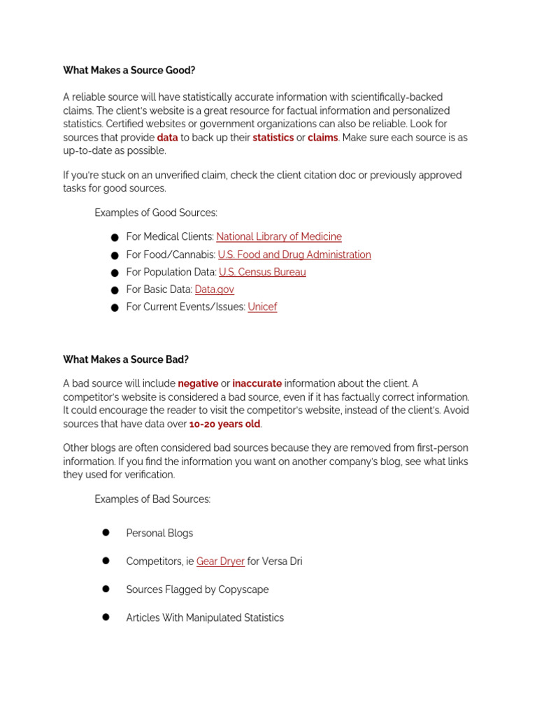 Evaluating Good and Bad Sources | PDF | Finance & Money Management