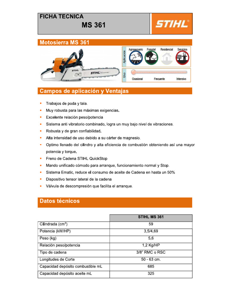 1135 Stihl Typenschild Motorsäge MS361C MS 361 C