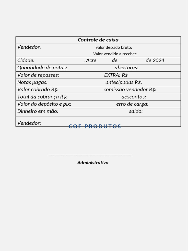 Controle de caixa pdf