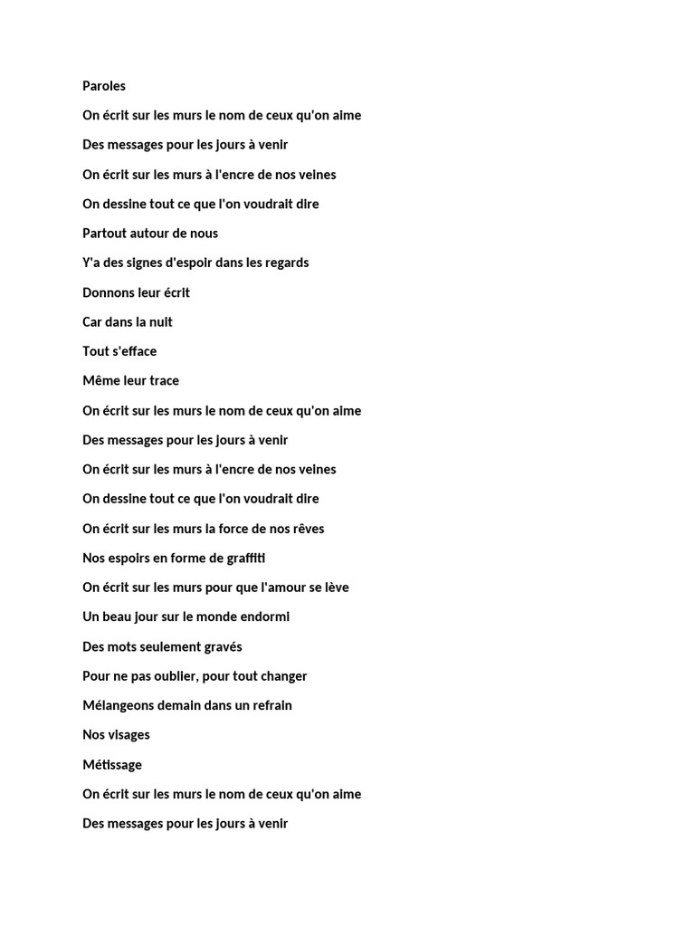 Paroles | PDF