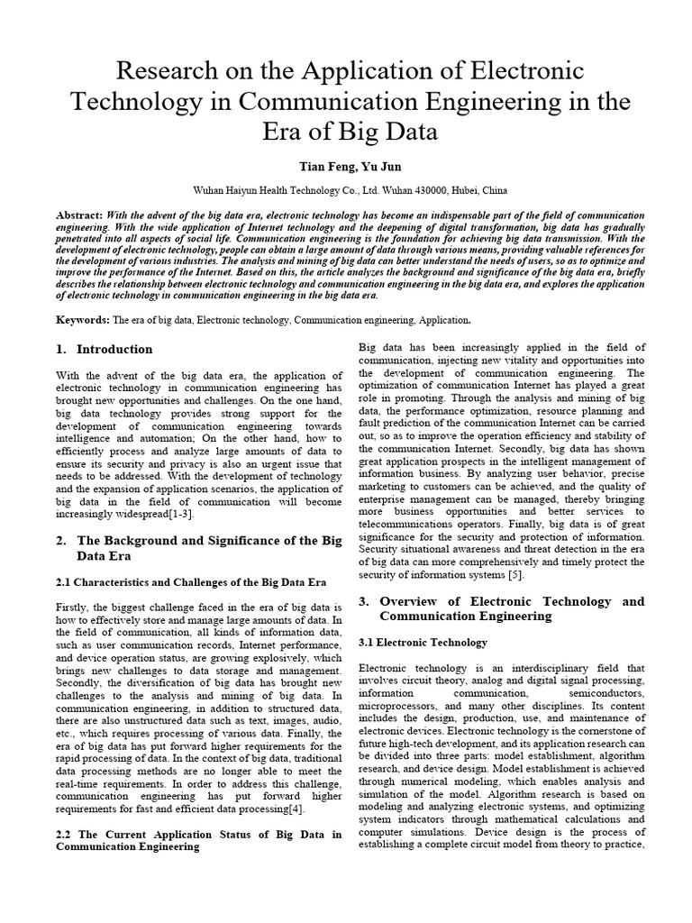 Research On The Application of Electronic Technolo | PDF