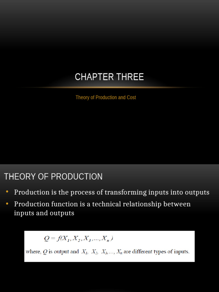 Theory of Production and Cost | PDF