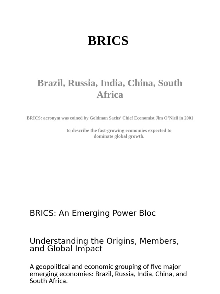 BRICS | PDF | Bric | Finance & Money Management