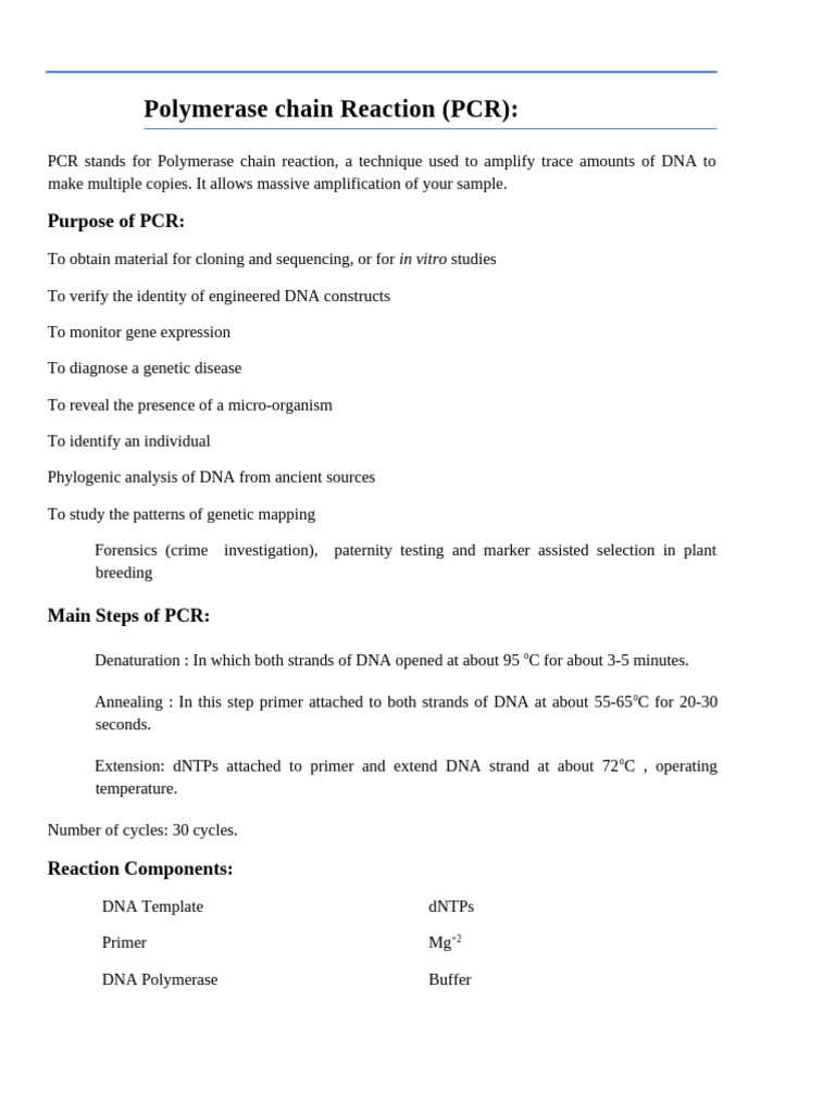 Polymerase chain reaction | PDF