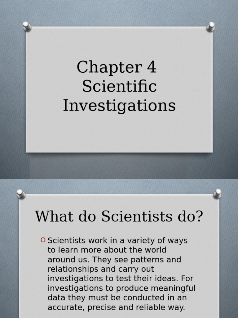 Chapter 4 Scientific Investigations | PDF