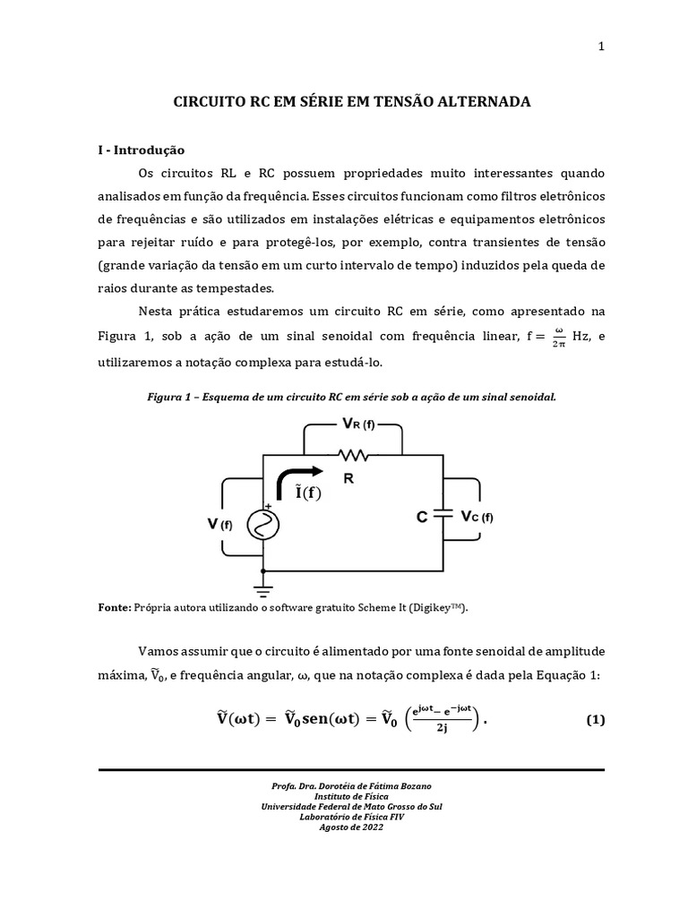 Circuito RC em Série: Análise em AC | PDF | Energia elétrica | Rede ...