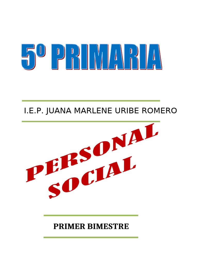 9 Personal Social 5to Grado - I Bim | PDF