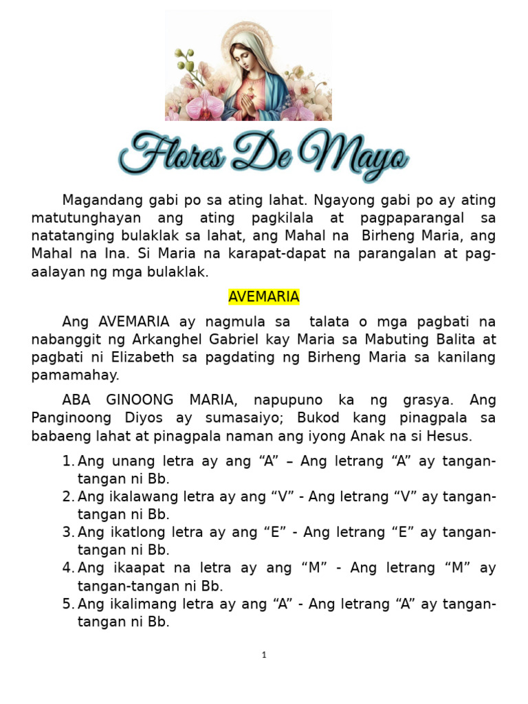 Flores de Mayo Script | PDF