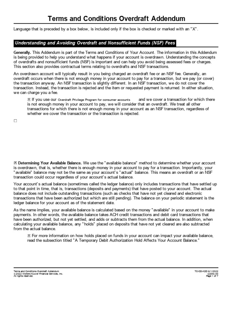 Overdraft and NSF Fee Guidelines | PDF | Overdraft | Debit Card