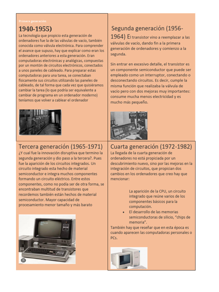 linea del tiempo de las generaciones de las computadora | PDF