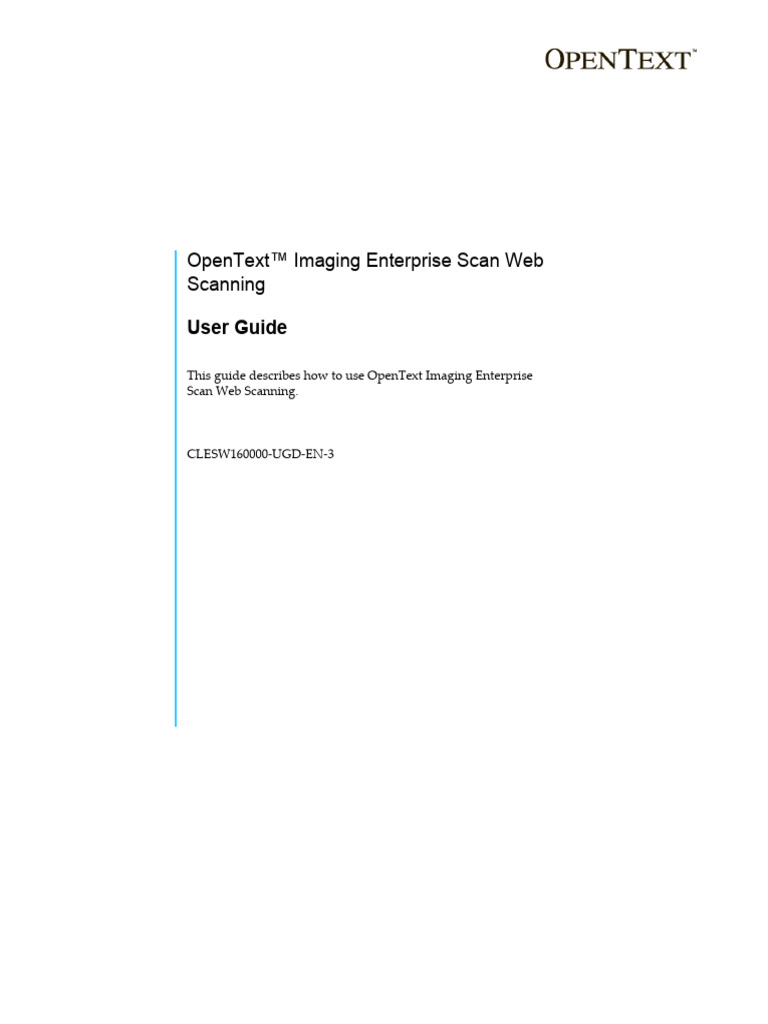 OpenText Imaging Enterprise Scan Web Scanning 16.0 - User Guide English ...