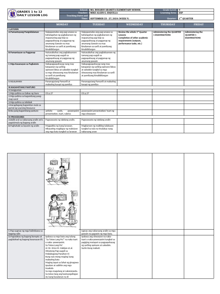 DLL - Esp 5 - Q1 - W8 | PDF