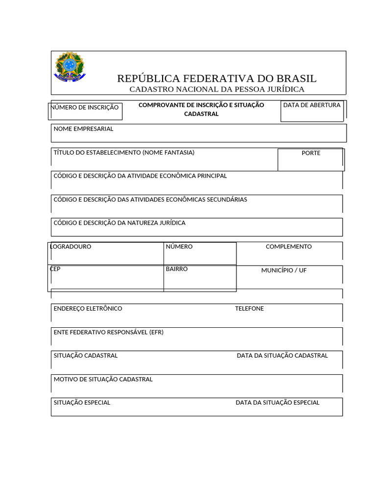 Cadastro Nacional Da Pessoa Jurídica (CNPJ) | PDF
