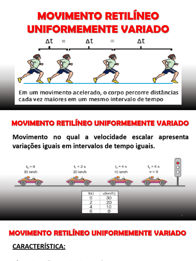 Movimento Uniformemente Variado | PDF
