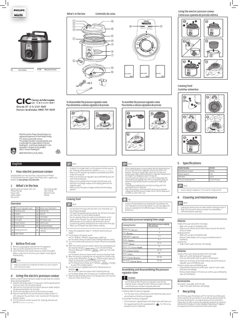 User Manual Philips Daily Collection Mechanical Electric Pressure ...