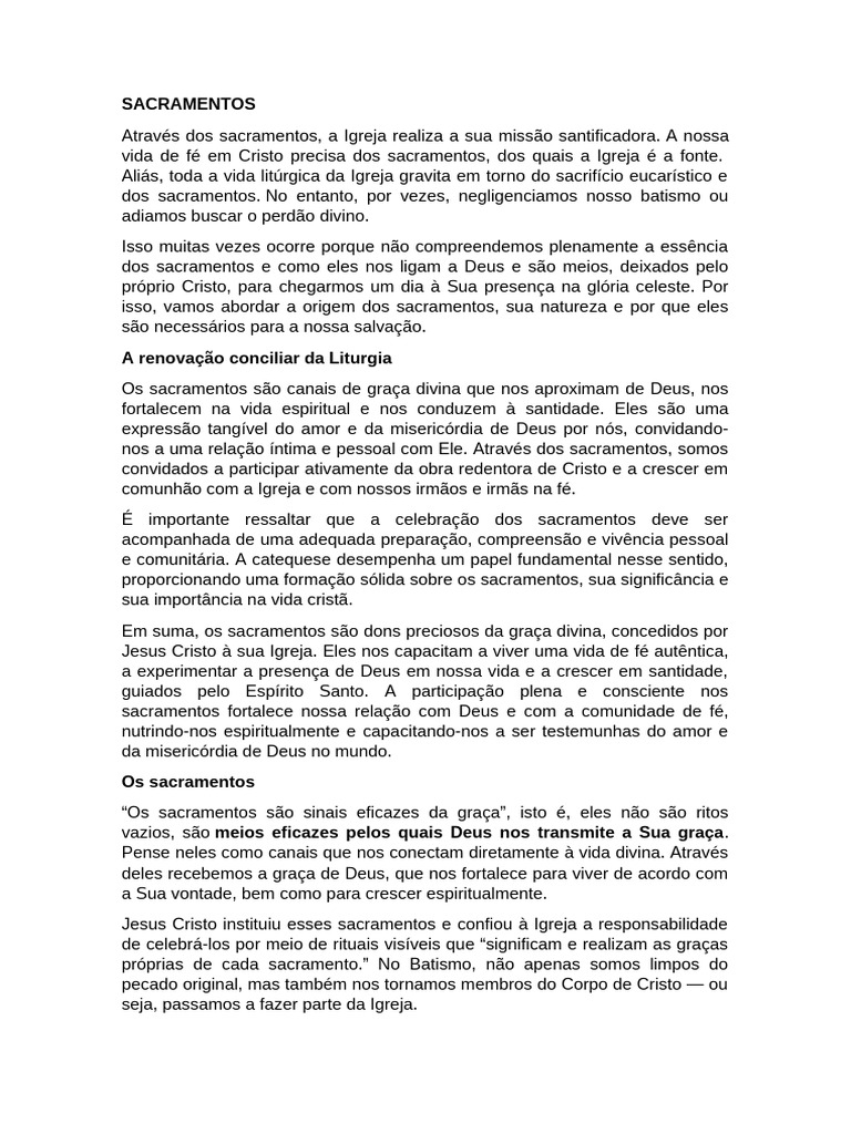 Crisma online 4 (os 7 Sacramentos)