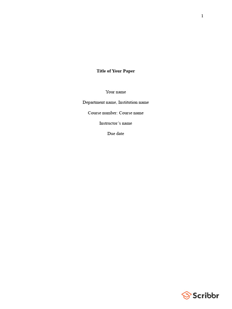 APA 7th Edition Template (Student Version) | PDF