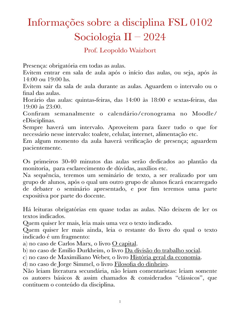 Regras e Avaliação da Disciplina FSL 0102 | PDF | Artes Linguísticas e ...