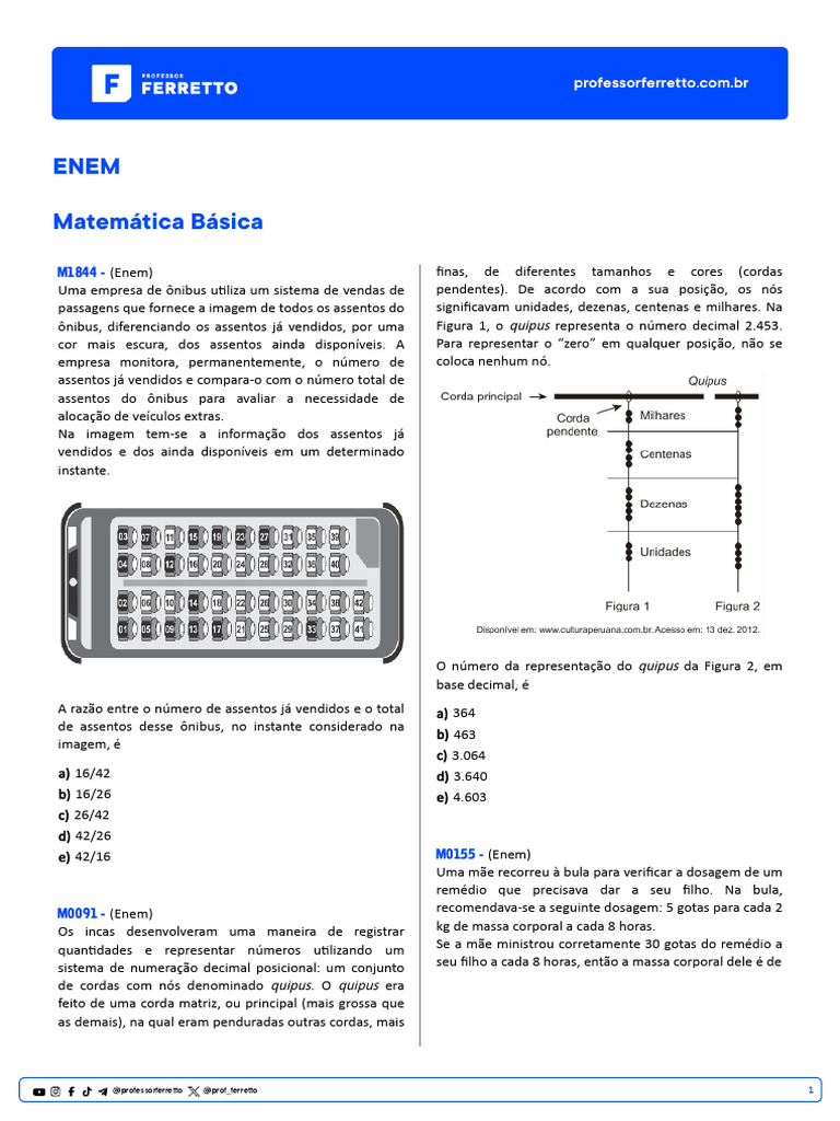 Questions matematica matematica basica ENEM 1 PDF