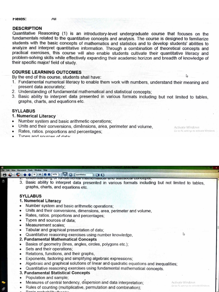 Quantitative Reasoning I | PDF