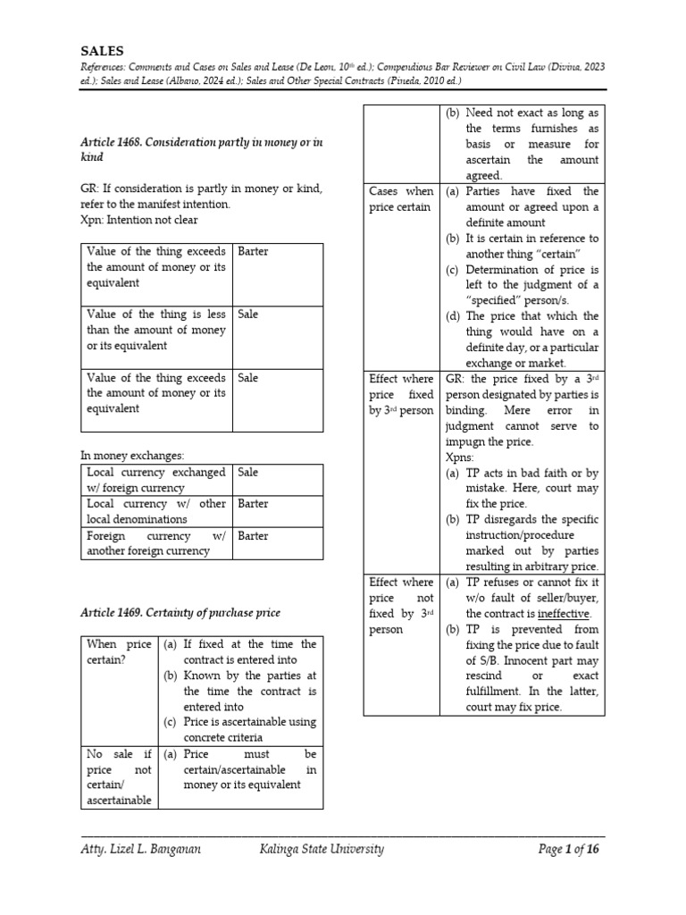 SALES Notes by Lizel | PDF