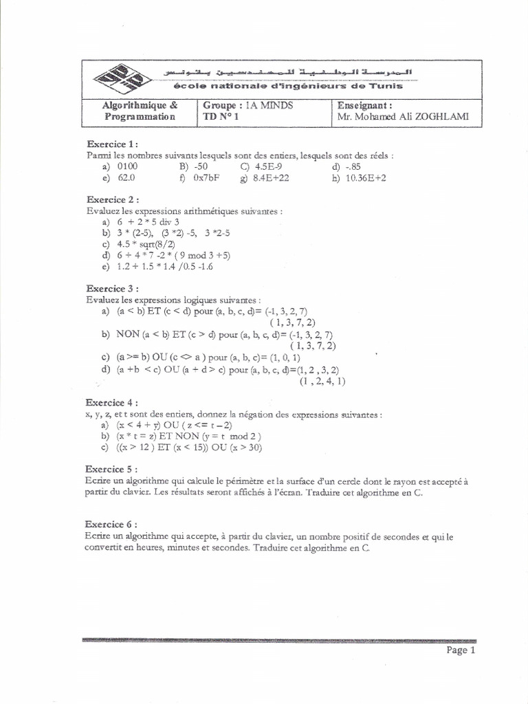 TD 1 | PDF