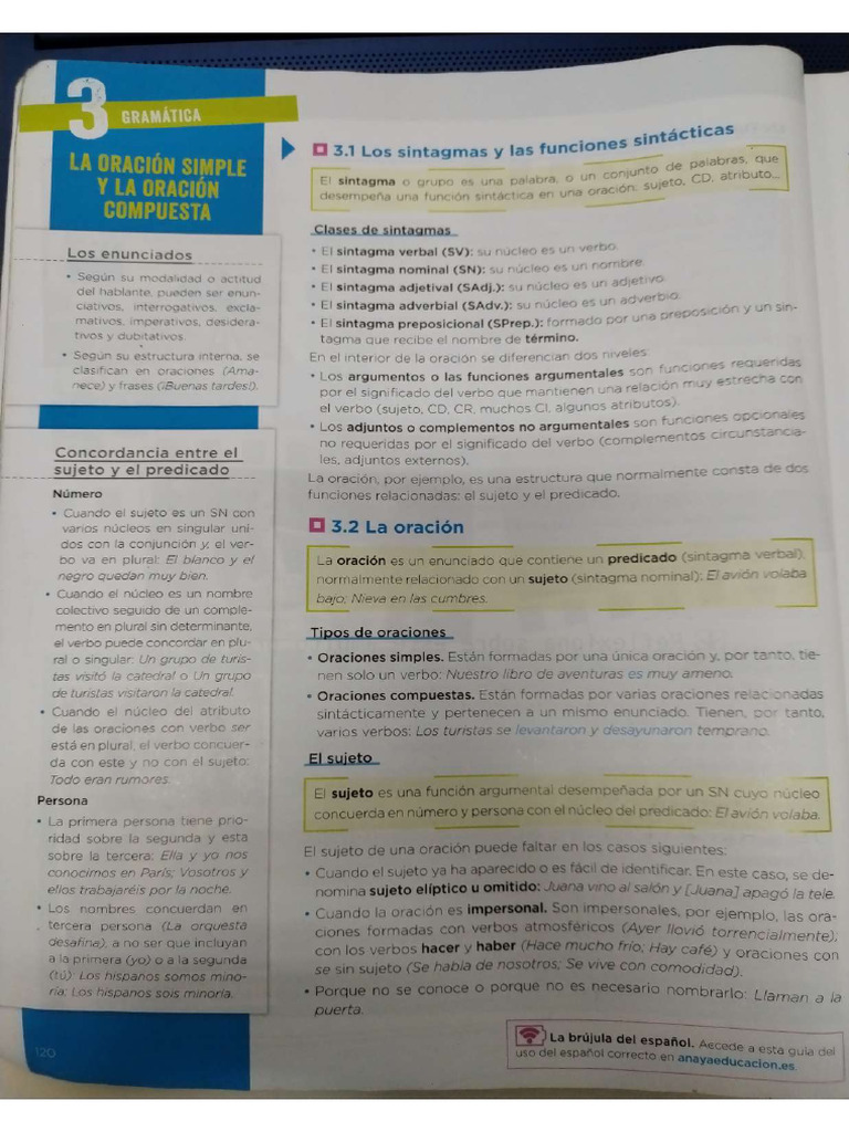 La Oracion Simple y La Oracion Compuesta 2 | PDF