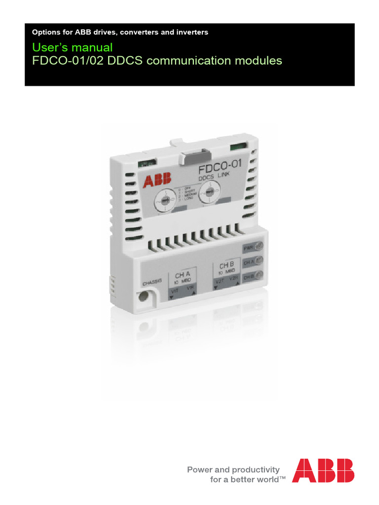 FDCO 01 02 Communications Module ABB VSDs User Manual | PDF