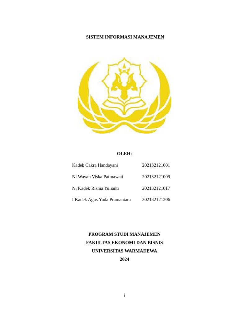 Sistem Informasi Manajemen 2024 | PDF | Komputer